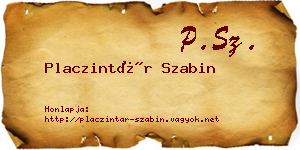 Placzintár Szabin névjegykártya